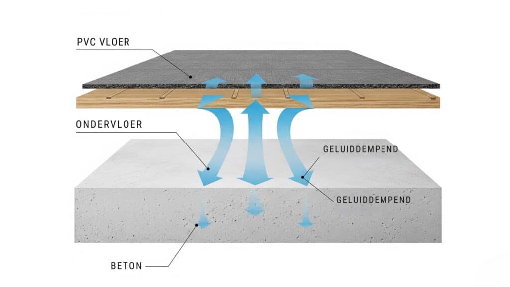 PVC vloer geluiddempend inforgraphic