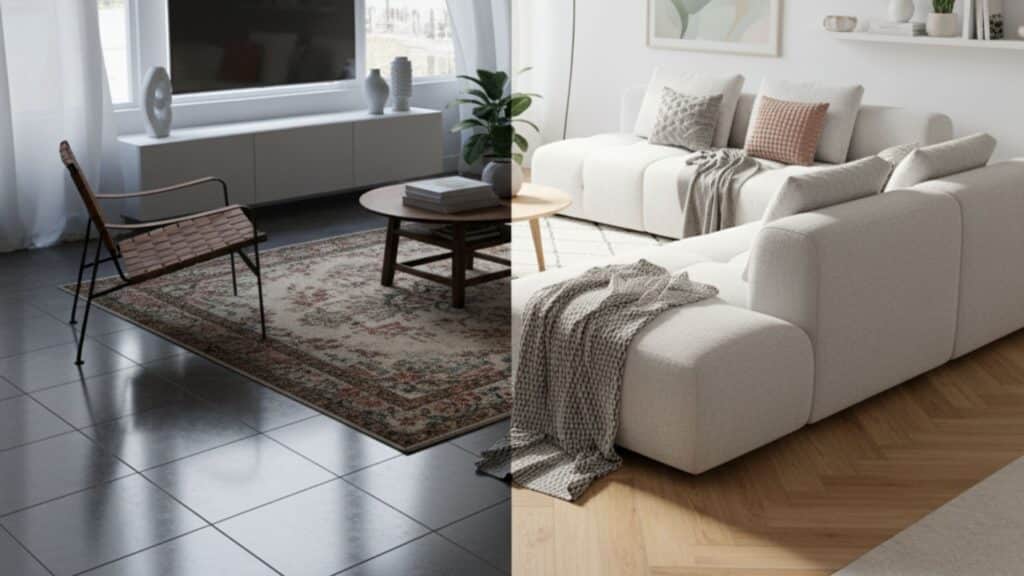 PVC vloer over tegels