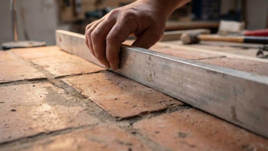 PVC vloer over plavuizen waterpas / egaliseren