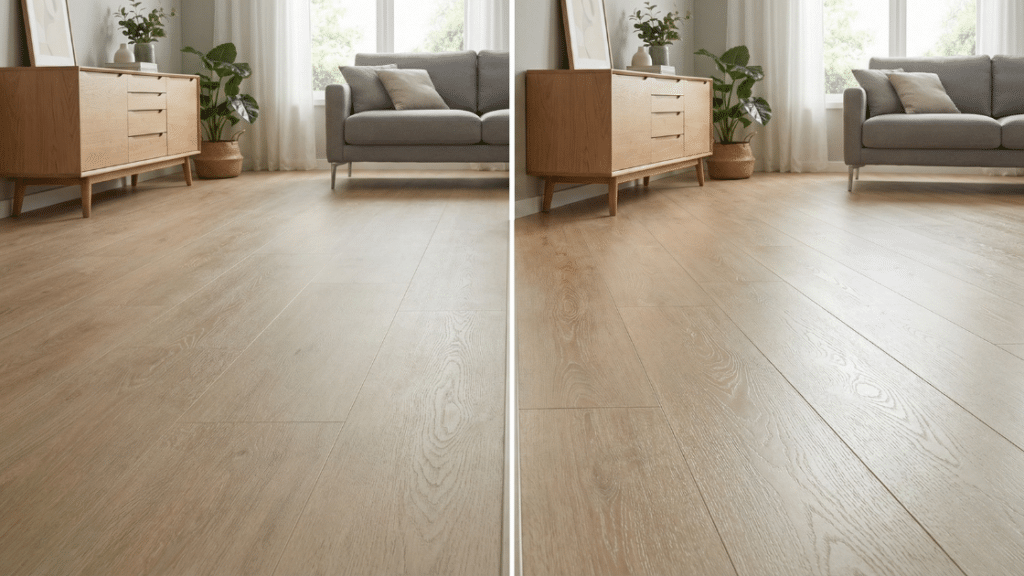 Vergelijking tussen PVC vloer en laminaat in woonruimte